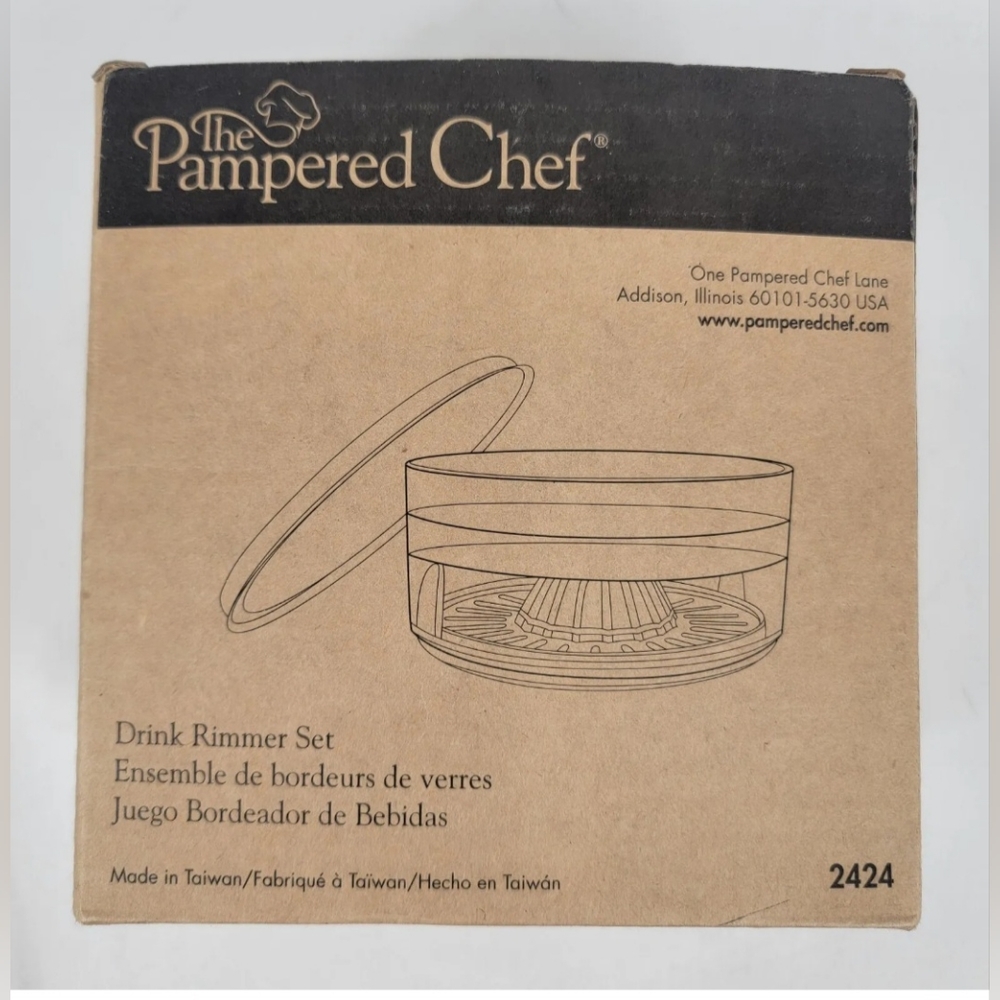 Pampered Chef, Drink Rimmer Set #2424, Juicer/Salt Rimmer, Retired, NOS, NIB